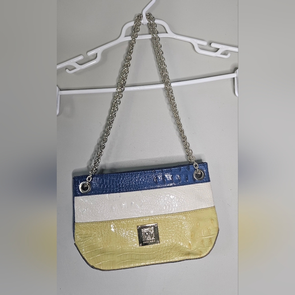 🧡💜💛Anne klein‎ purse handbag Cocodrilo Simulation Skin ❤️🧡💜